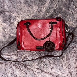 Elegant Red Leather Handbag cottage core